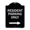 Signmission Reserved Parking Resident Parking W/ Right Arrow Heavy-Gauge Aluminum Sign, 24" x 18", BW-1824-23037 A-DES-BW-1824-23037 - alternate 1
